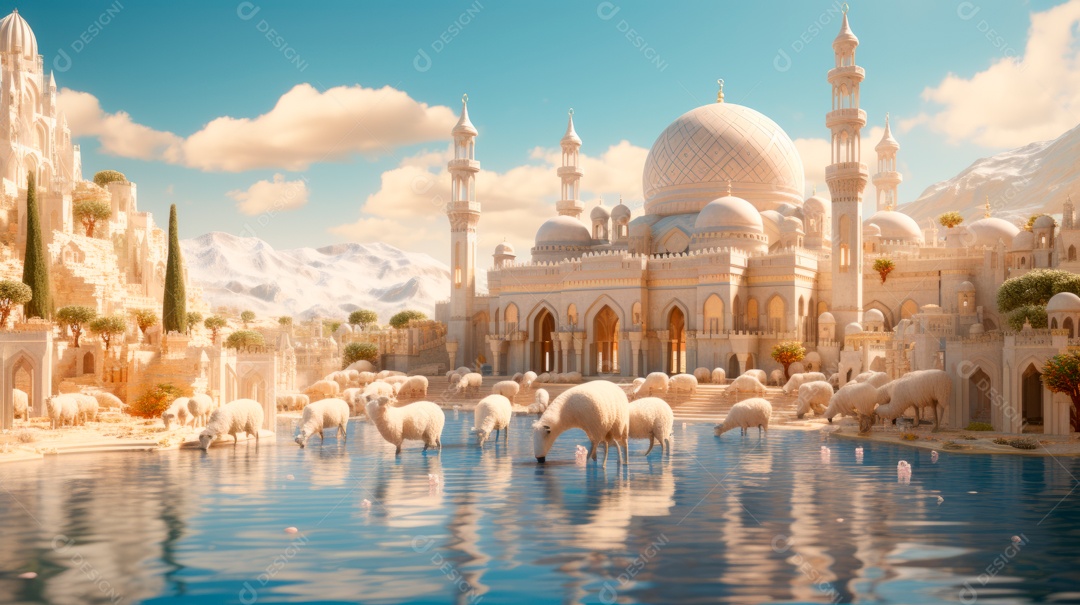 Eid al Adha, a Festa do Sacrifício, 28 de junho AI Generativa.