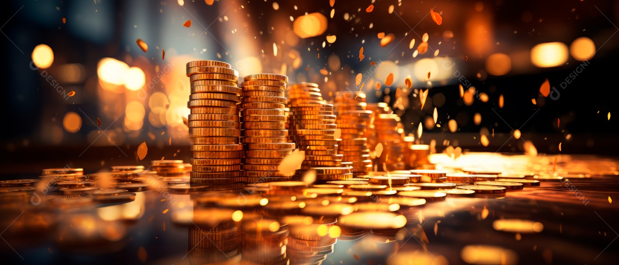 Moedas saindo de uma IA generativa de slot vencedora.