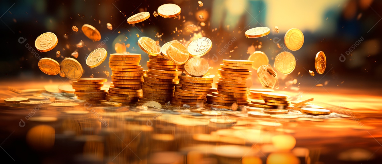 Moedas saindo de uma IA generativa de slot vencedora.