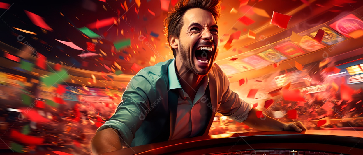 Roleta Excitação Croupier Girando a Roleta 3D Generative AI.