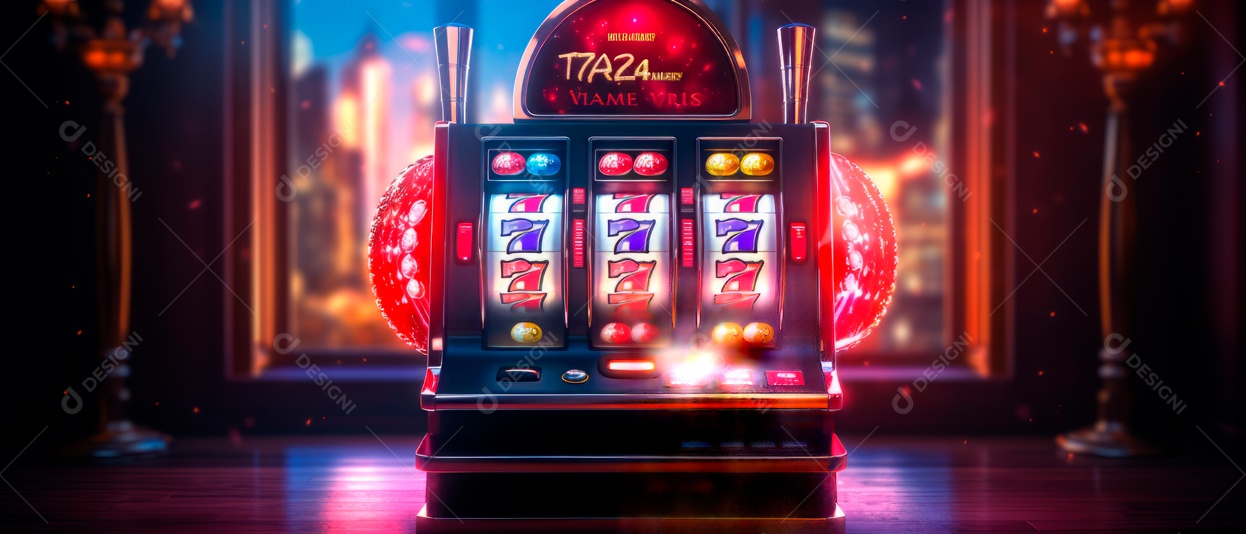 Slot Machine mostrando vitórias no Jackpot 3D Generative AI.