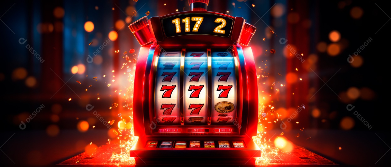 Slot Machine mostrando vitórias no Jackpot 3D Generative AI.