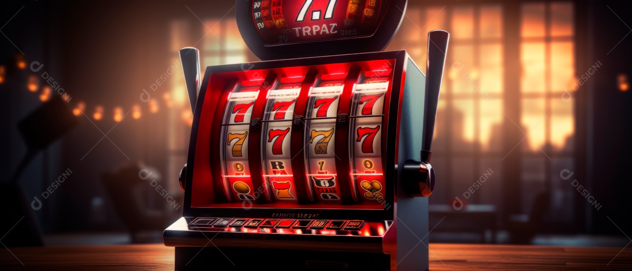 Slot Machine mostrando vitórias no Jackpot 3D Generative AI.