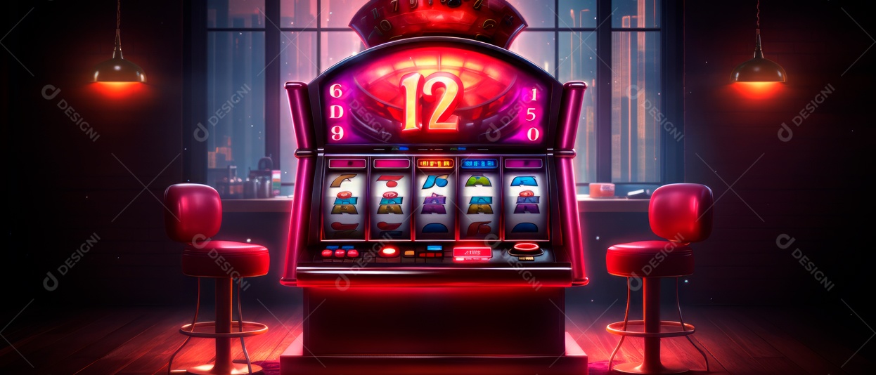 Slot Machine mostrando vitórias no Jackpot 3D Generative AI.