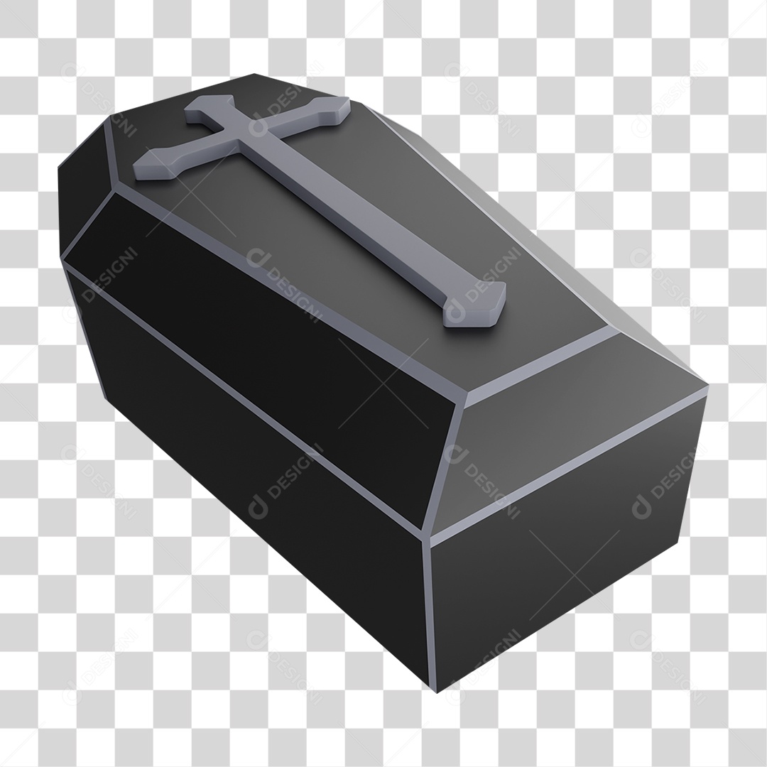 Elemento 3D Halloween Caixão PNG Transparente