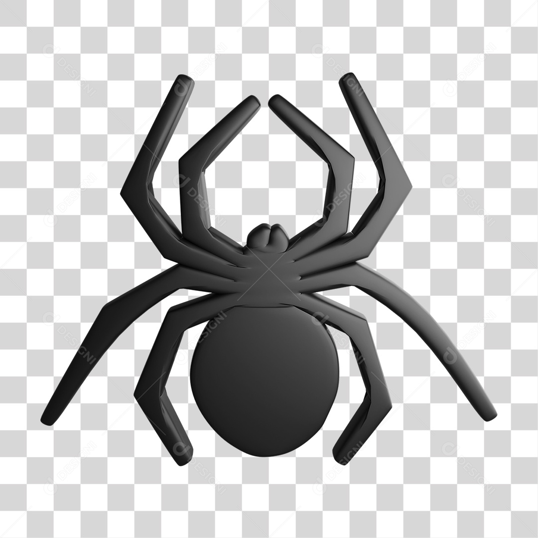 Elemento 3D Halloween Aranha PNG Transparente