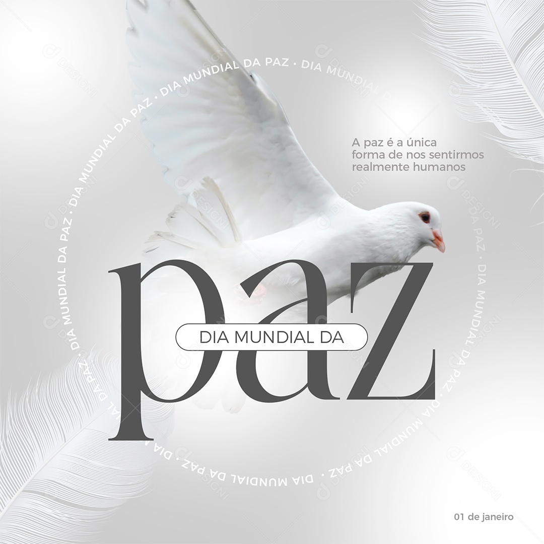 Dia Mundial da Paz 1 de Janeiro Social Media PSD Editável