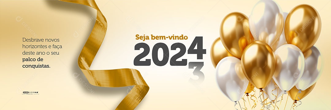 Carrossel Seja Bem-Vindo 2024 Desbrave Novos Horizontes e Faça Deste Ano o seu Palco de Conquistas Social Media PSD Editável