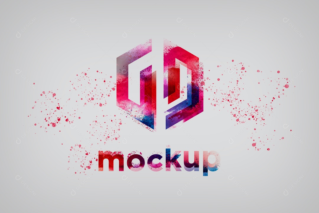 Mockup Logo Efeito Grafite em Fundo Cinza PSD Editável