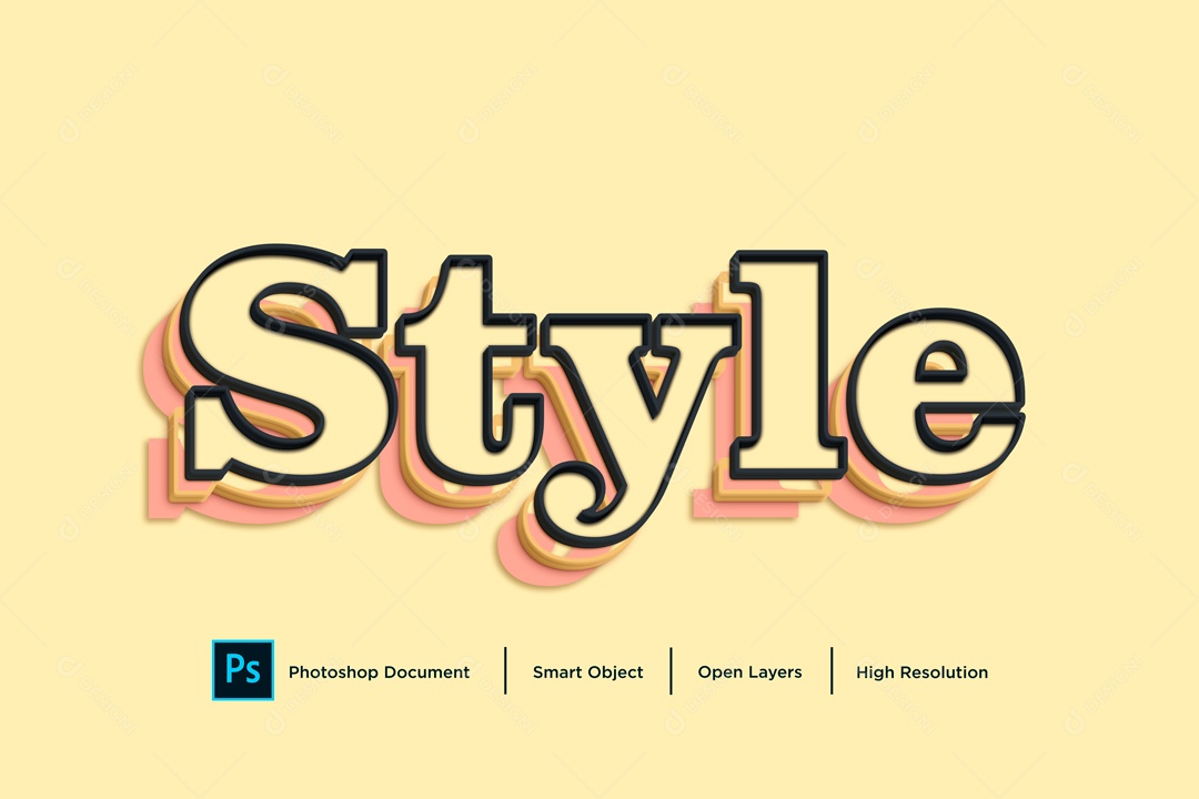 Efeito de Texto Style PSD Editável
