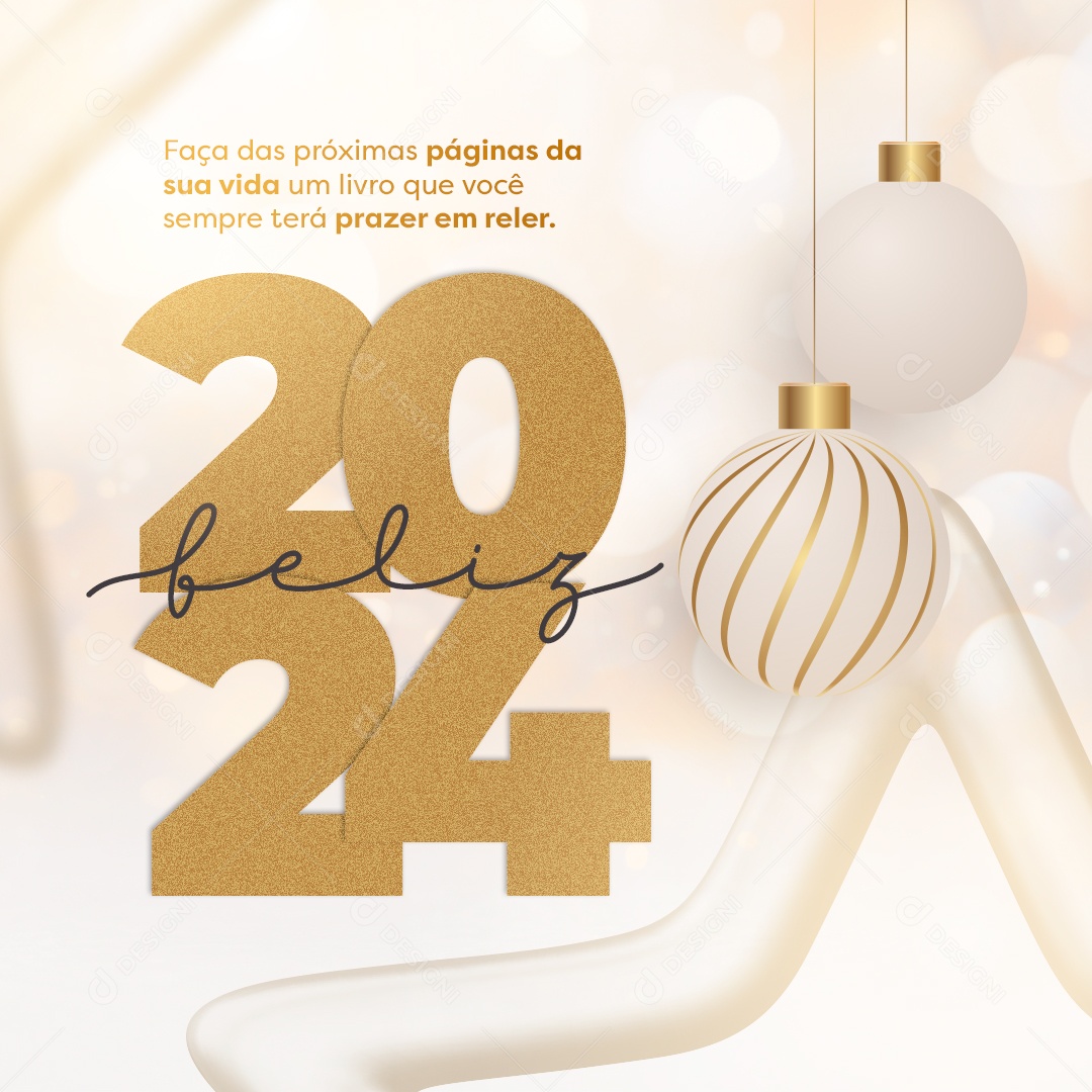 Social Media Feed Feliz 2024 Próximas Páginas PSD Editável