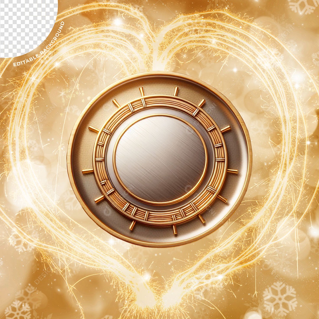 Placa de Ano Novo Elemento 3D para Composição PSD