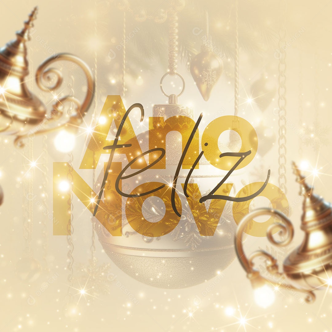 Feliz Ano Novo Social Media PSD Editável