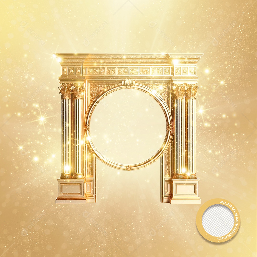 Elemento 3D Dourado Ano Novo Para Composição PSD