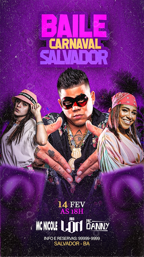 Baile Carnaval 2024 Salvador Mcs Flyer Social Media PSD Editável