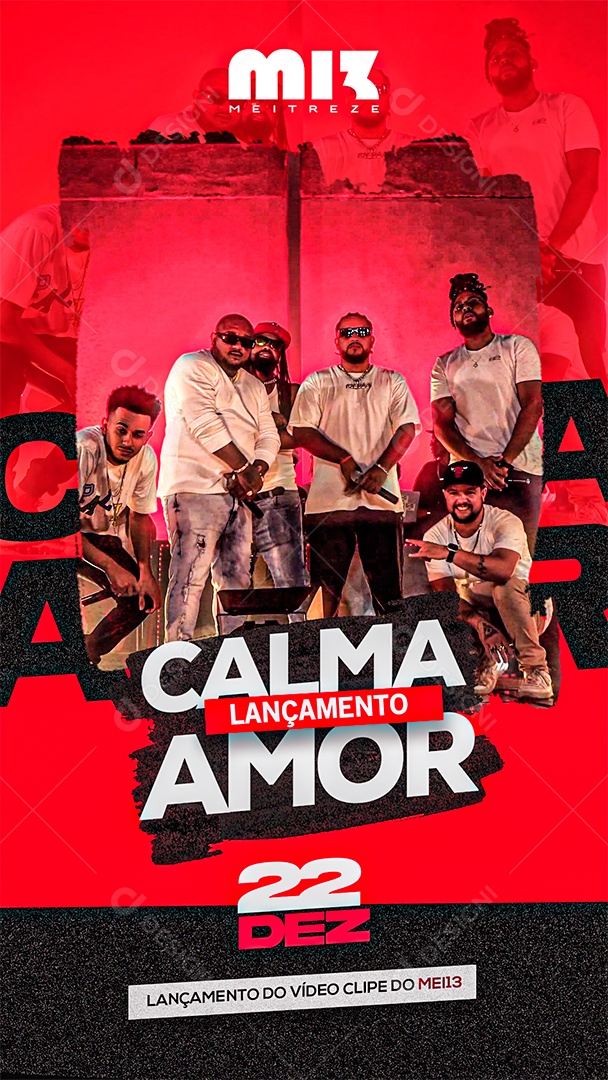 Lançamento Música Grupo Mei13 Trap Social Media PSD Editável