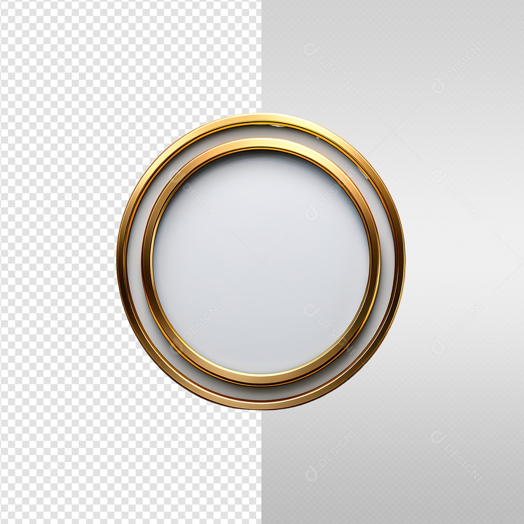 Elemento 3D Moldura Redonda De Ano Novo Para Composição PSD