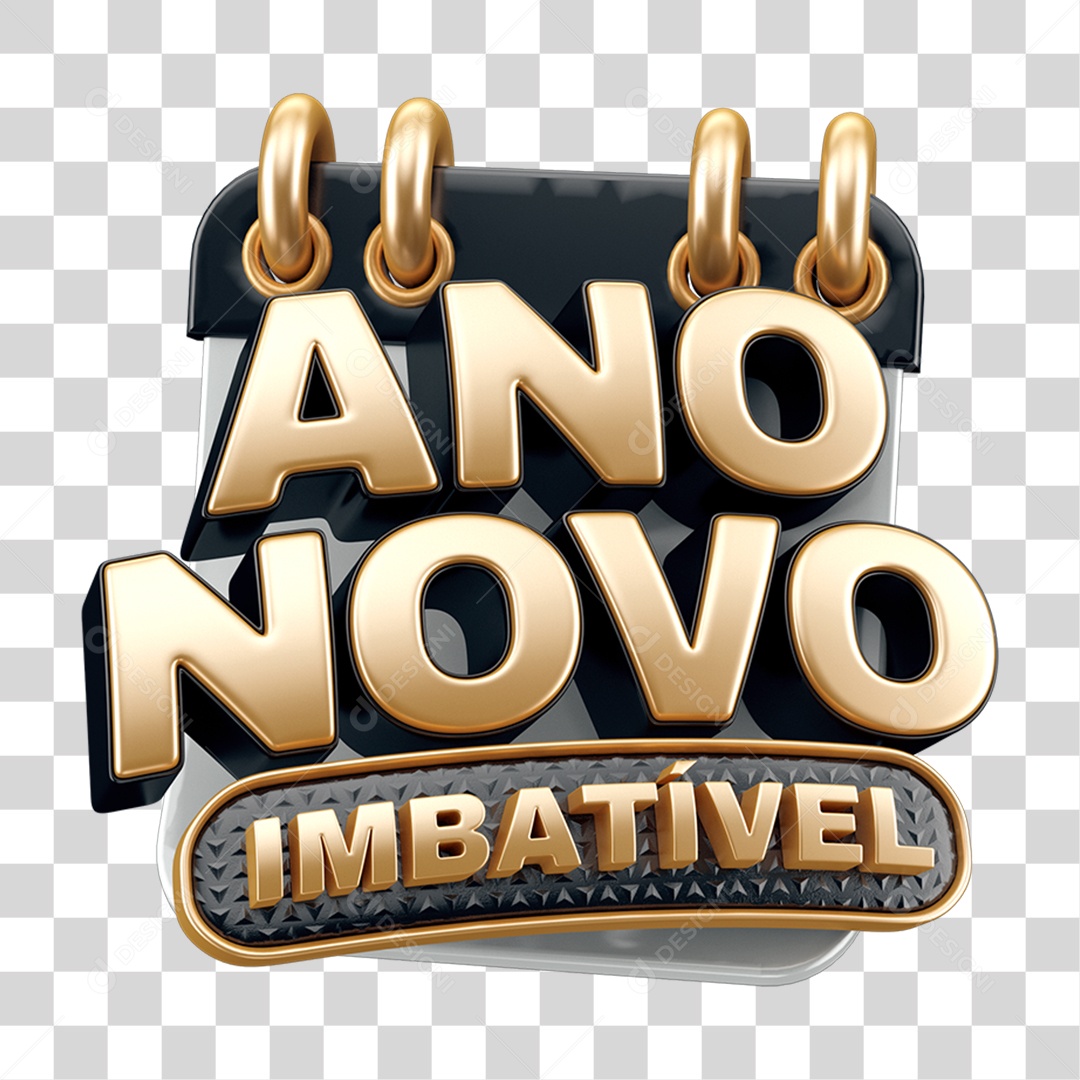 Selo 3D Ano Novo Imbatível PNG Transparente