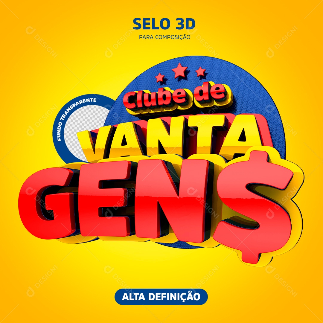 Selo 3D Clube de Vantagens PSD