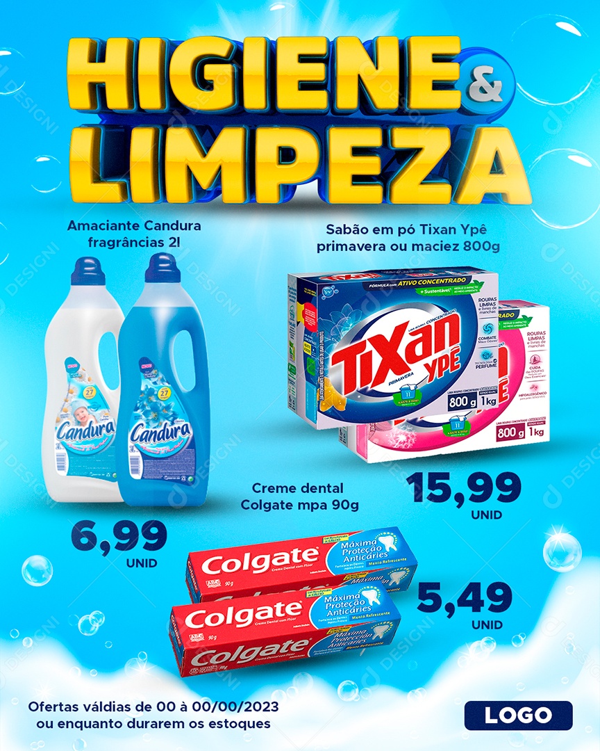 Social Media Higiene e Limpeza Encarte PSD Editável