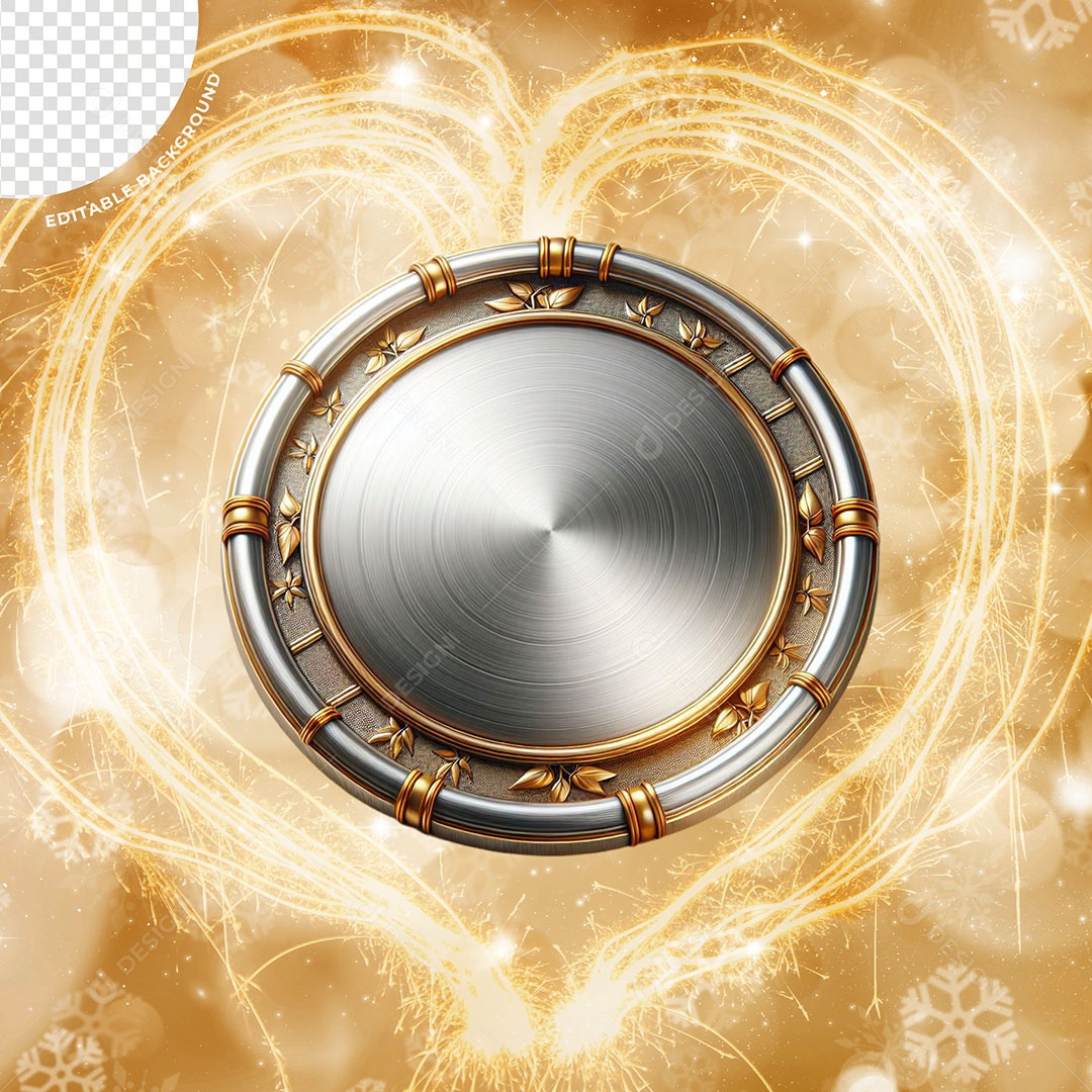 Placa de Ano Novo Elemento 3D para Composição PSD