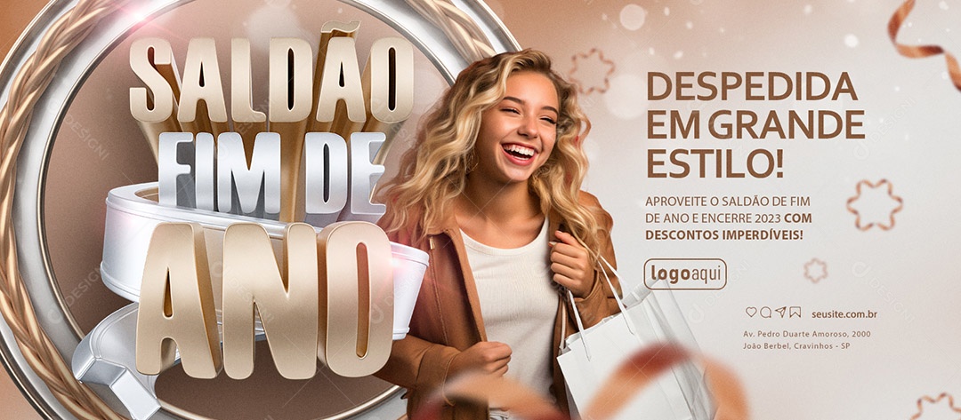 Banner Saldão Fim de Ano Despedida em Grande Estilo Social Media PSD Editável