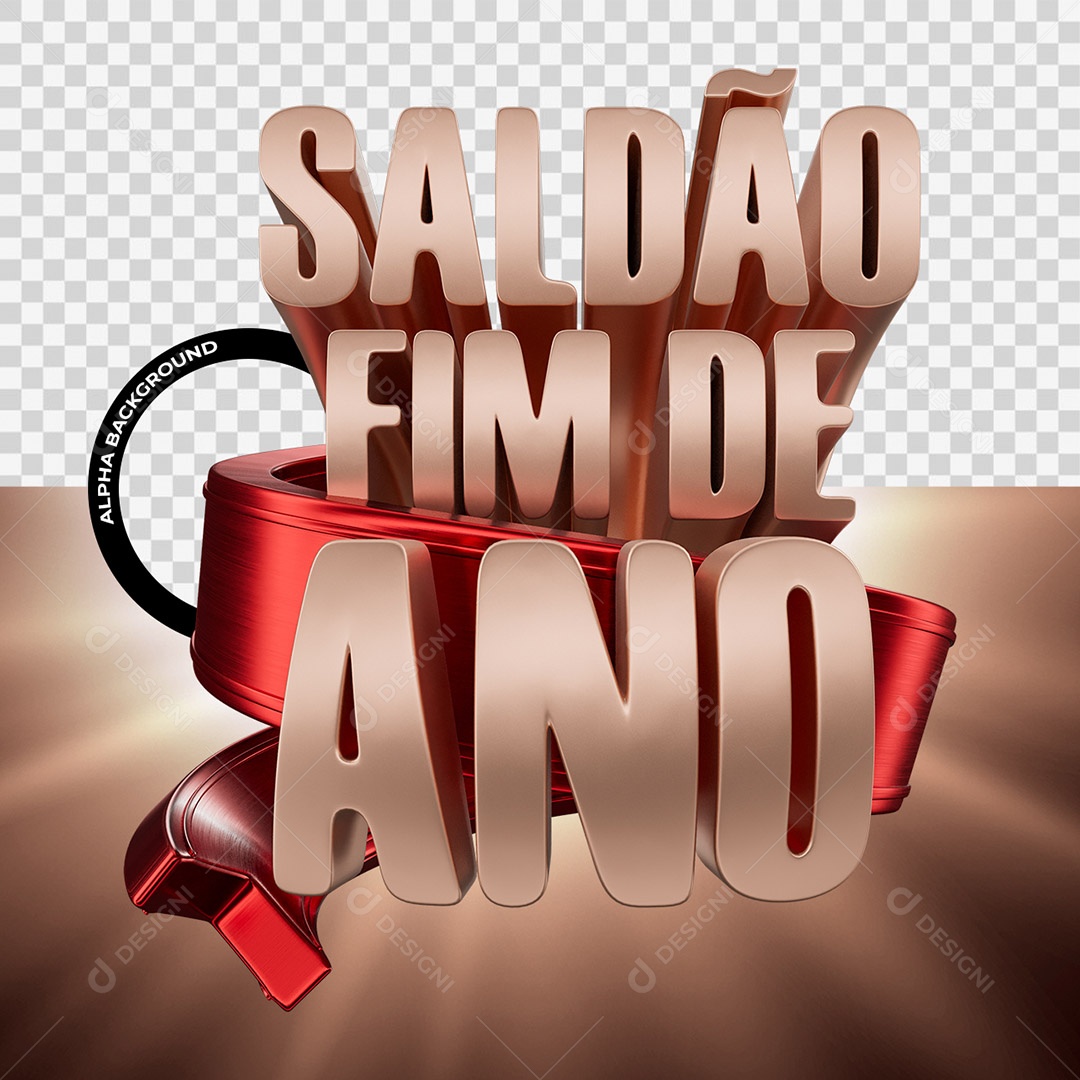 Saldão Fim de Ano Selo 3D para Composição PSD