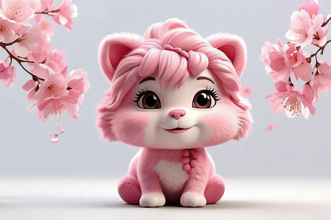 Flor de cerejeira em alto detalhe isolada em fundo branco