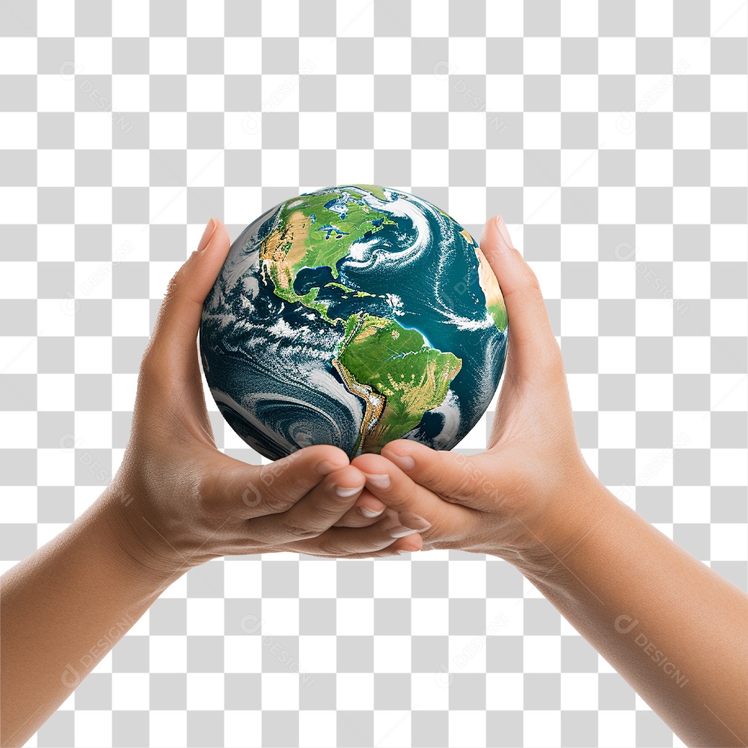 Mãos Segurando Planeta Mundo PNG Transparente