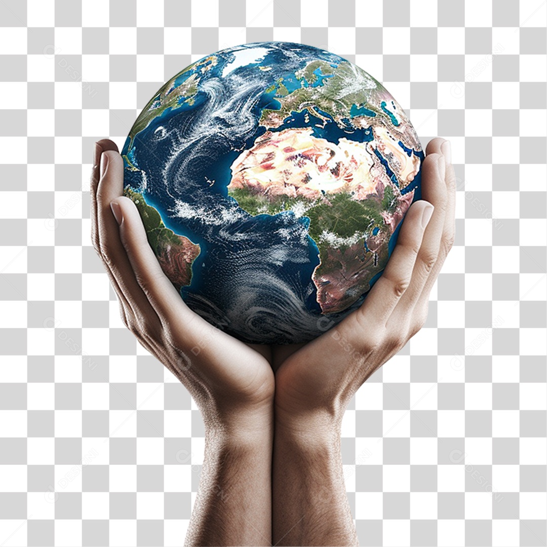 Mãos Segurando Planeta Mundo PNG Transparente