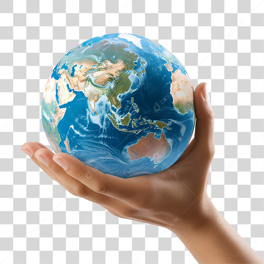 Mãos Segurando Planeta Mundo PNG Transparente