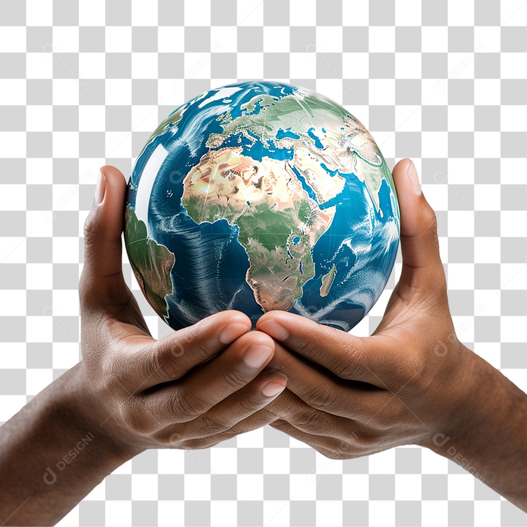 Mãos Segurando Planeta Mundo PNG Transparente