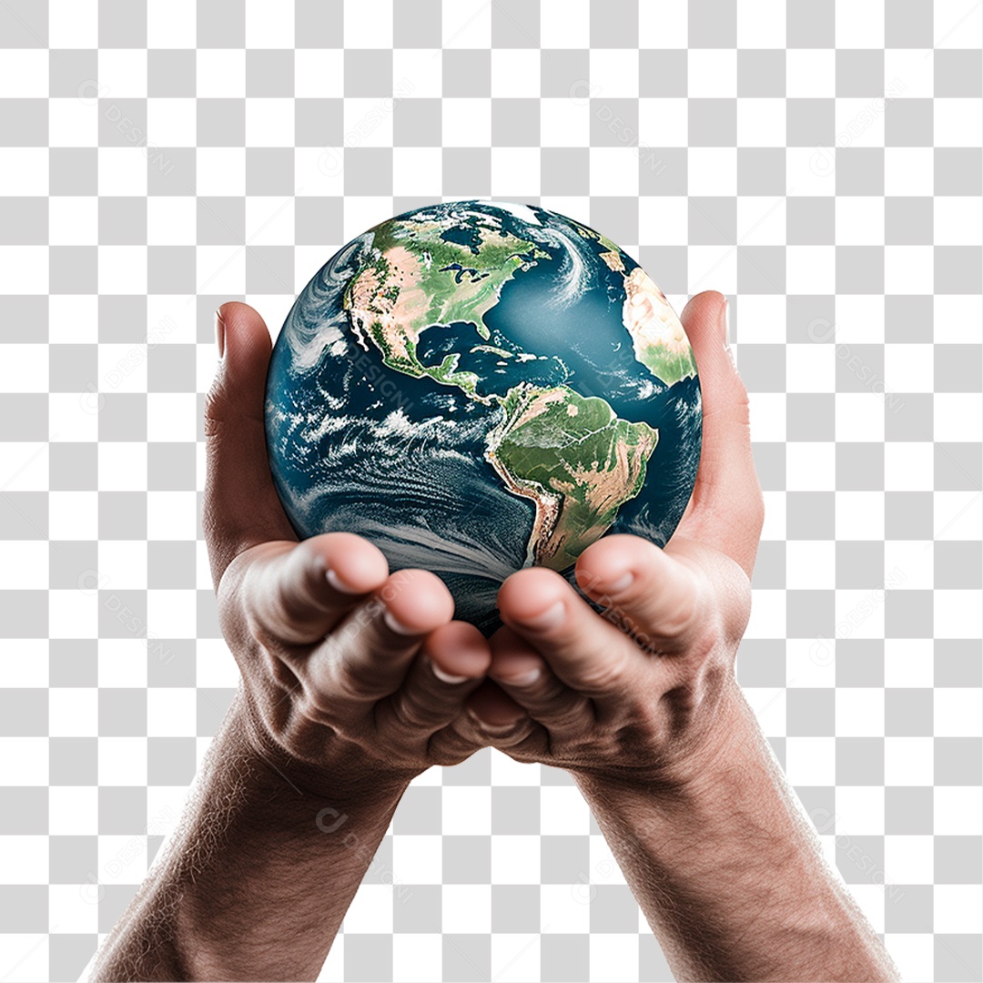 Mãos Segurando Planeta Mundo PNG Transparente