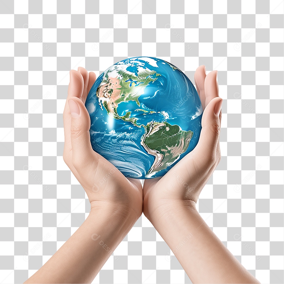Mãos Segurando Planeta Mundo PNG Transparente