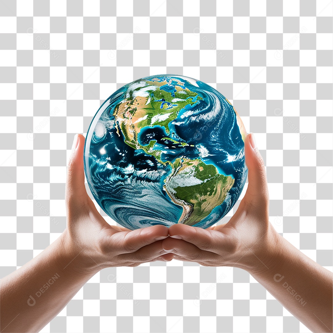 Mãos Segurando Planeta Mundo PNG Transparente