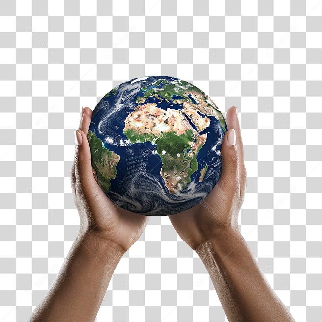 Mãos Segurando Planeta Mundo PNG Transparente