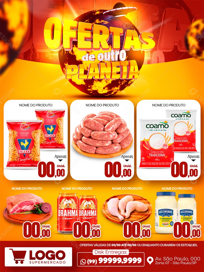 Encarte Ofertas de Outro Planeta Social Media PSD Editável