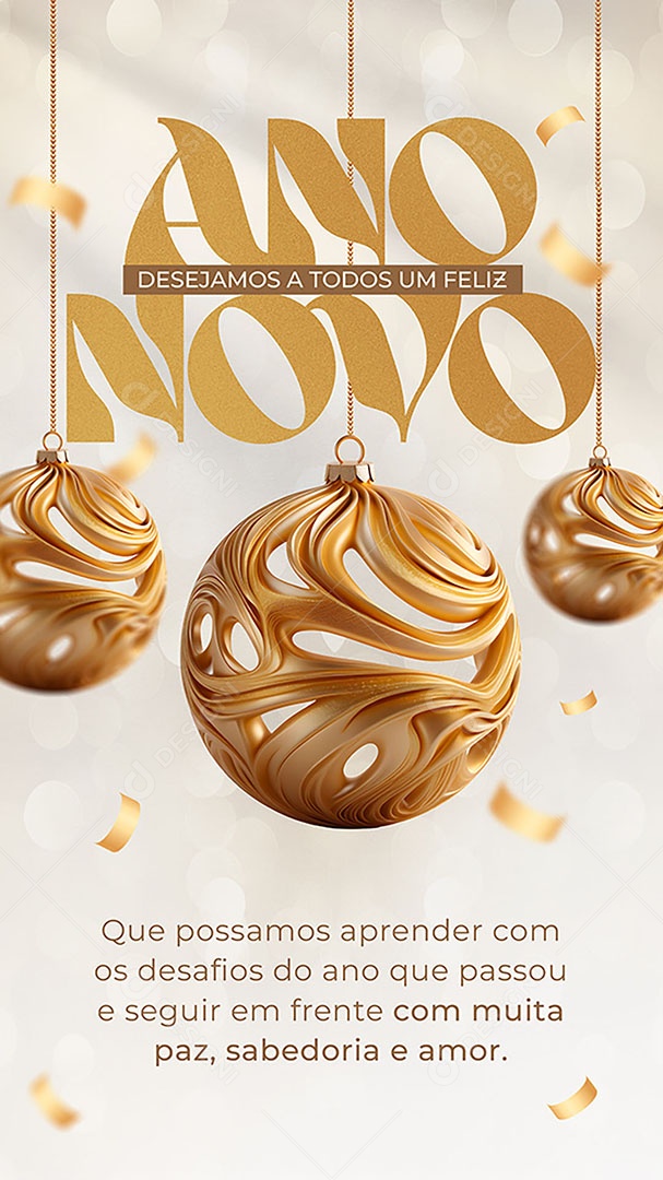 Story Desejamos a todos Um Feliz Ano Novo que Possamos Aprender com os Desafios Social Media PSD Editável