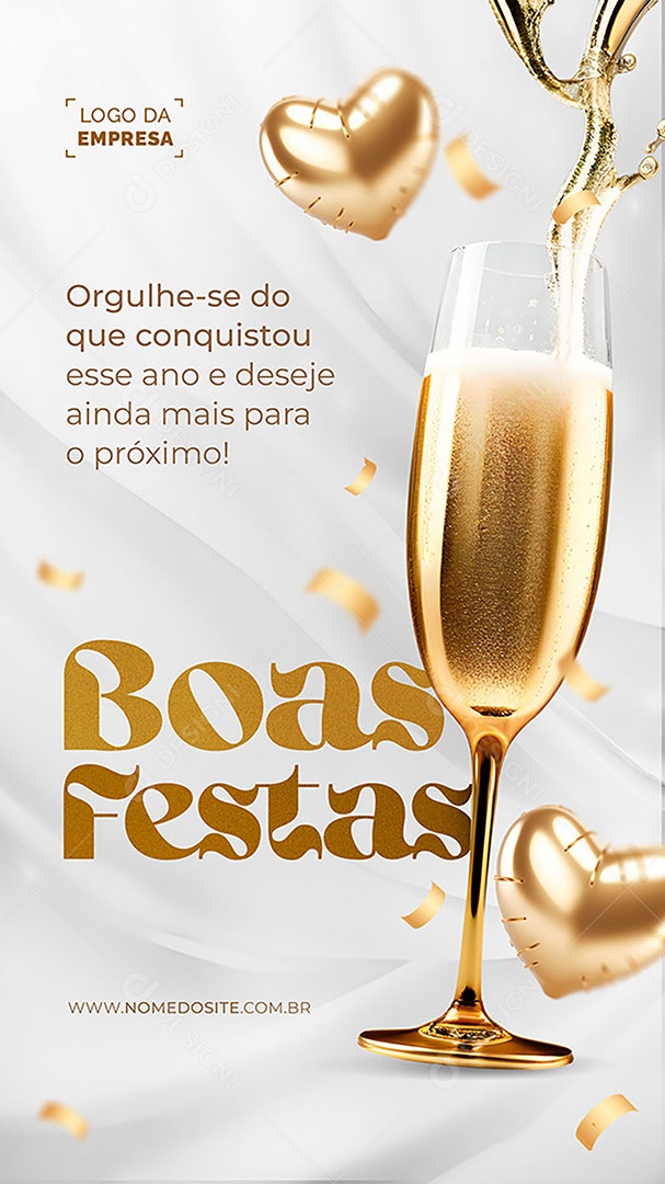 Story Boas Festas Orgulhe-se do que Conquistou esse Ano e Deseje Ainda mais para o Próximo Social Media PSD Editável