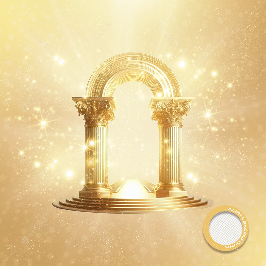 Elemento 3D Portal Ano Novo Para Composição PSD