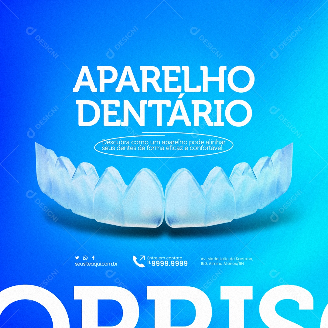 Clínica Odontológica Aparelho Dentário Descubra Como um Aparelho pode Alinhar seus Dentes Social Media PSD Editável