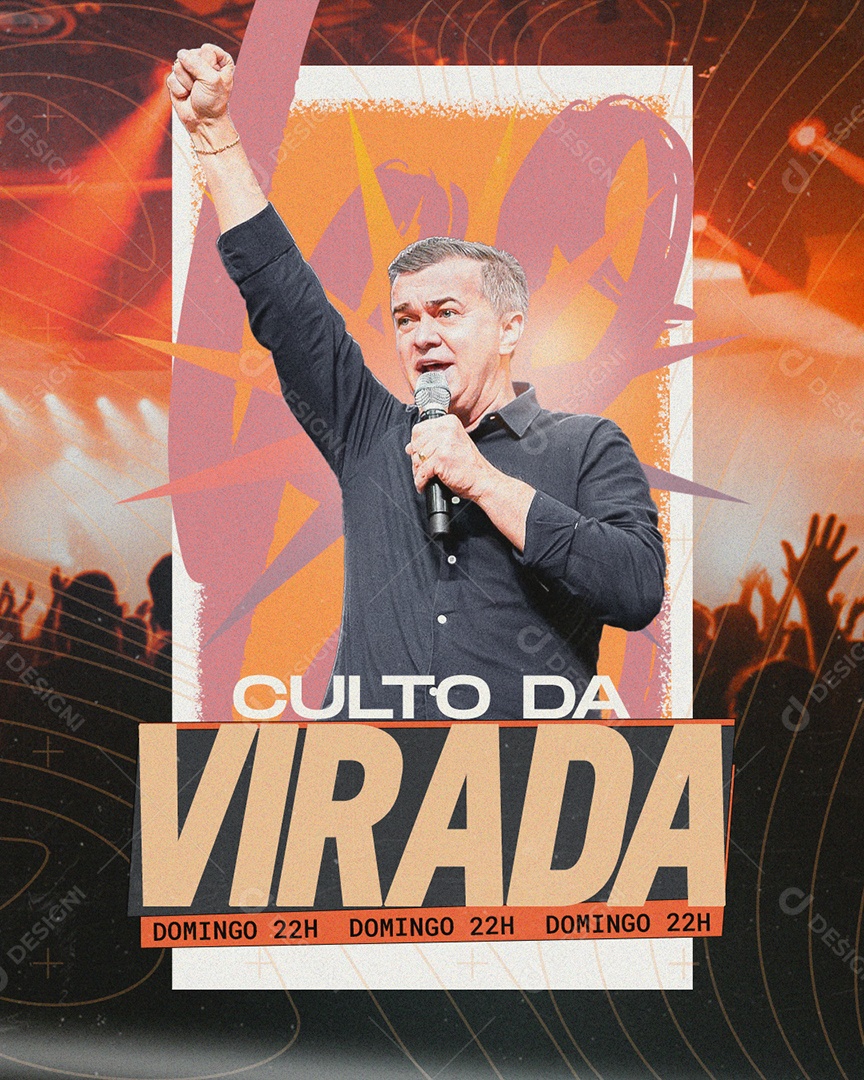 Social Media Flyer Culto Da Virada PSD Editável