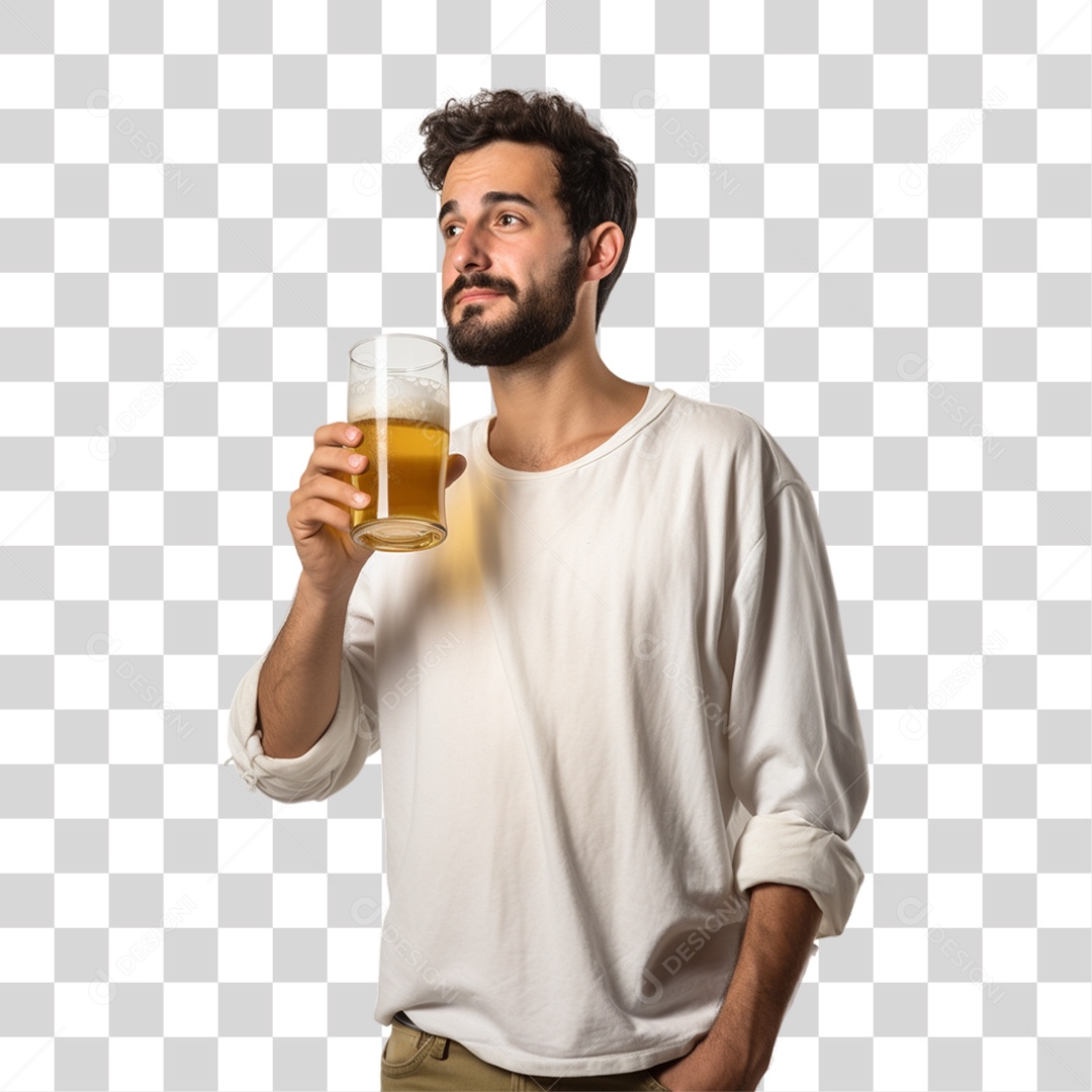 Pessoa Bebendo Cerveja PNG Transparente