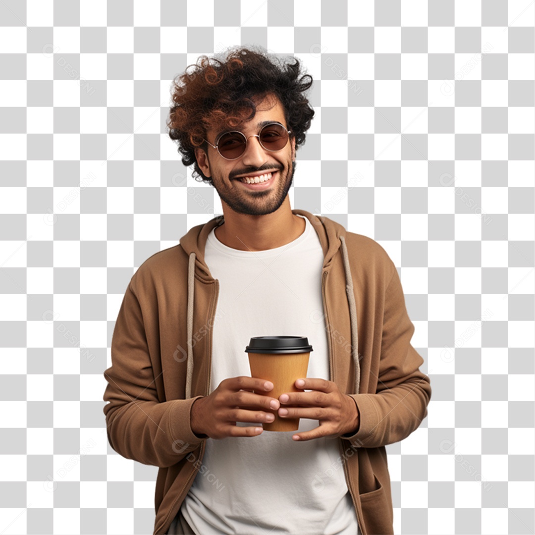 Pessoa Bebendo Café PNG Transparente