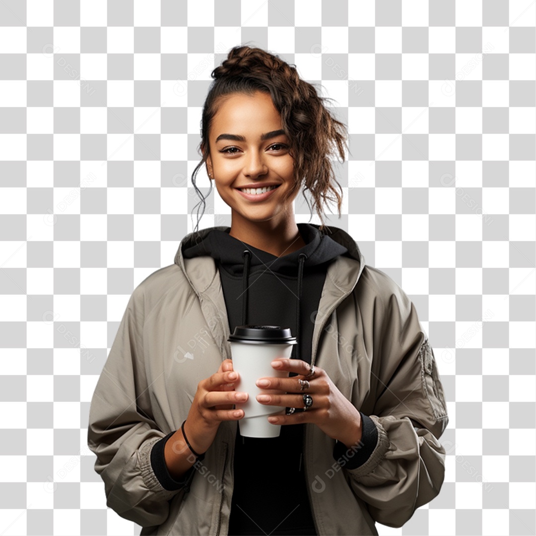 Pessoa Bebendo Café PNG Transparente