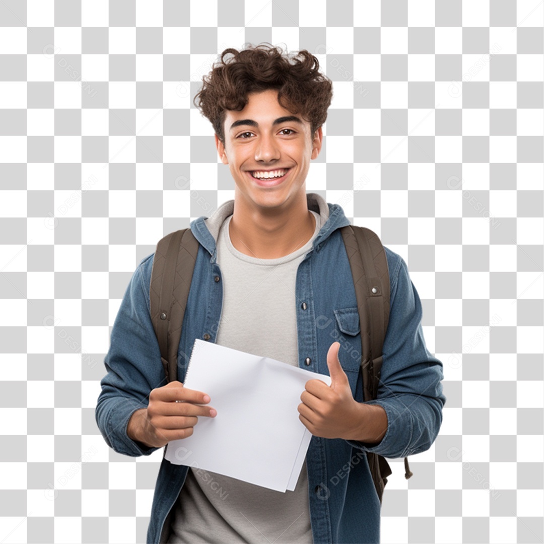 Jovem Estudante Volta as Aulas PNG Transparente