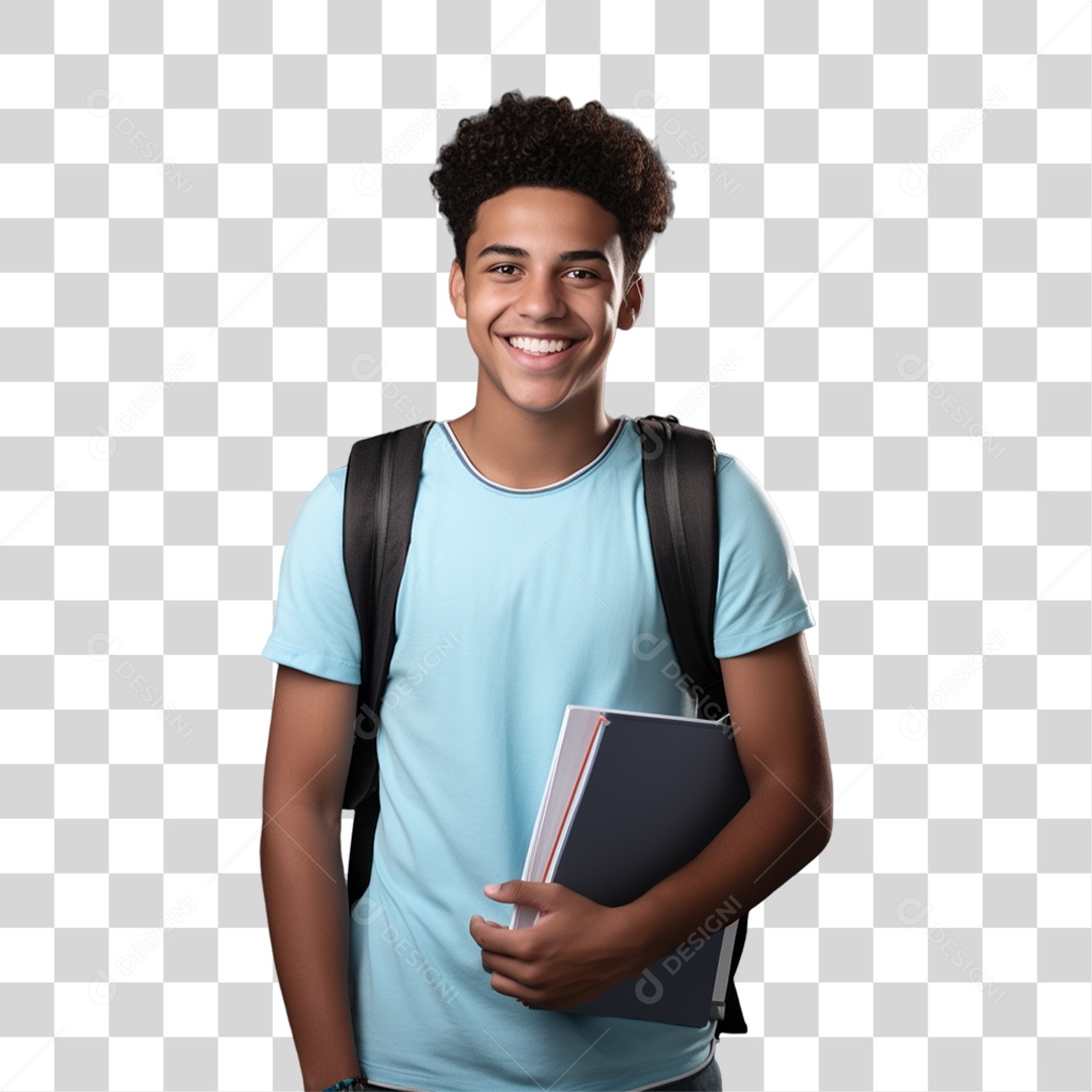 Jovem Estudante Volta as Aulas PNG Transparente