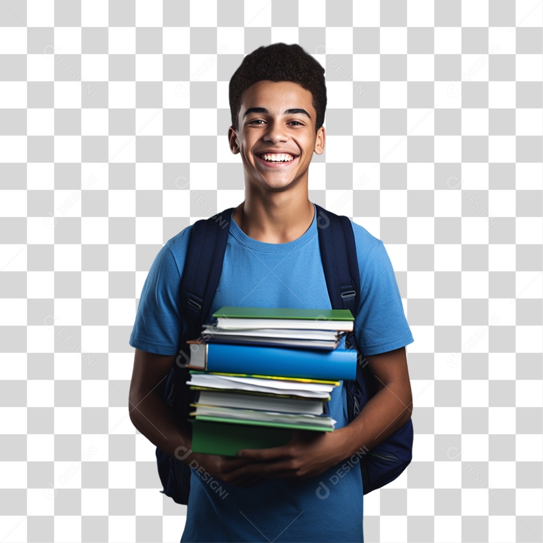 Jovem Estudante Volta as Aulas PNG Transparente