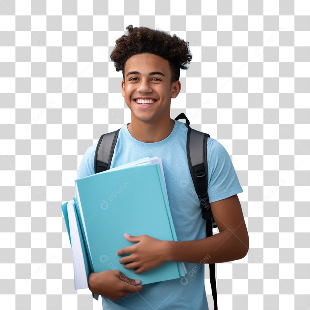 Jovem Estudante Volta as Aulas PNG Transparente