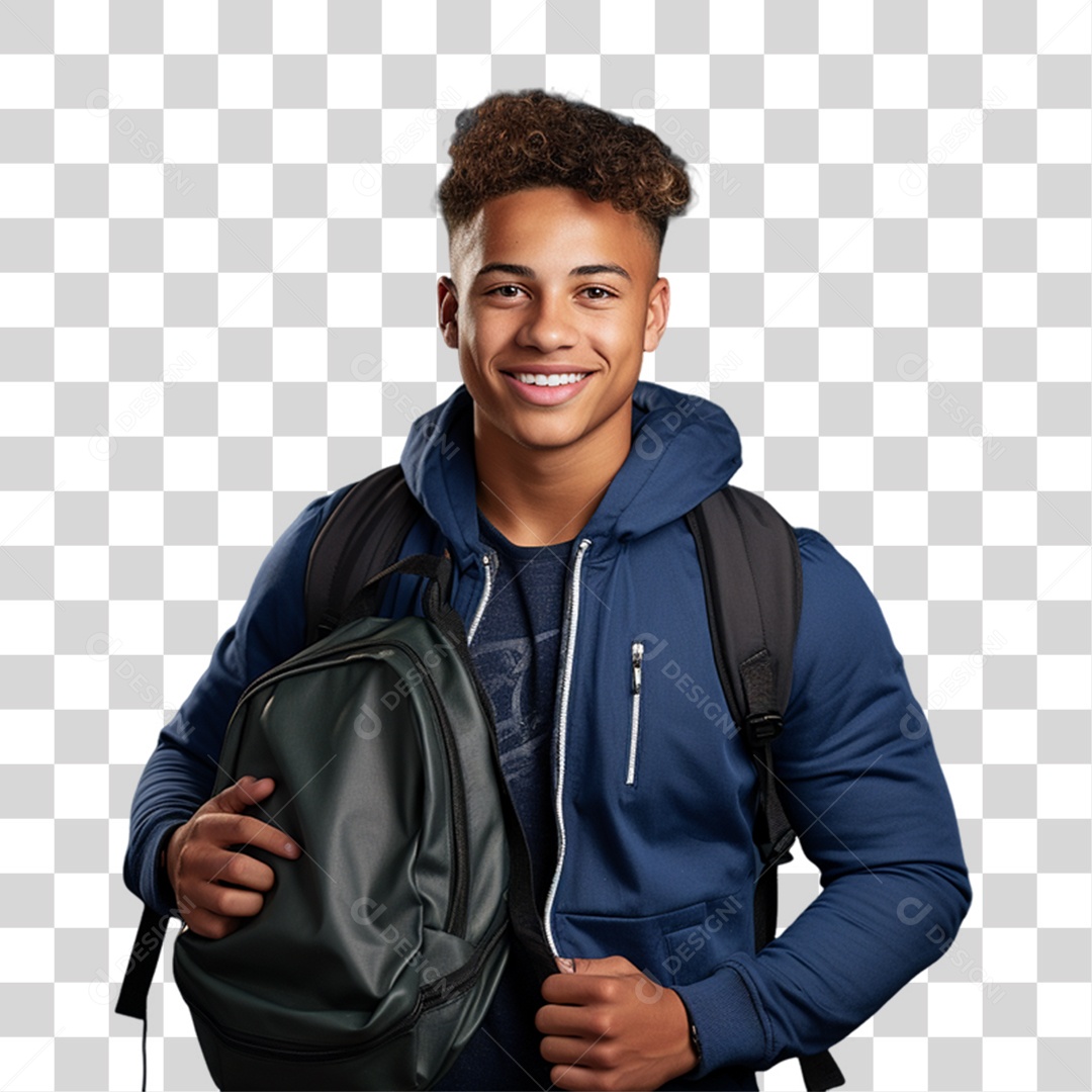 Jovem Estudante Volta as Aulas PNG Transparente